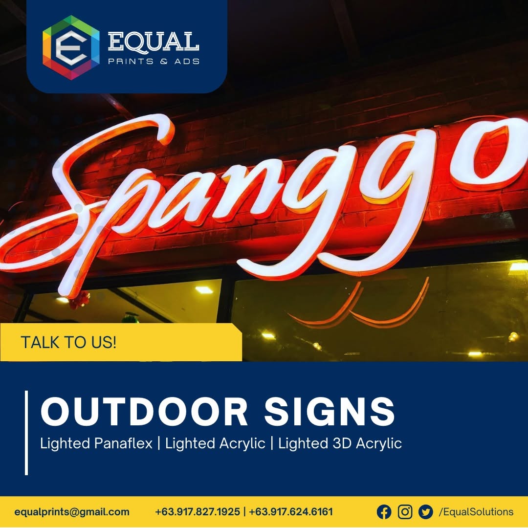 Illuminated outdoor storefront signage
