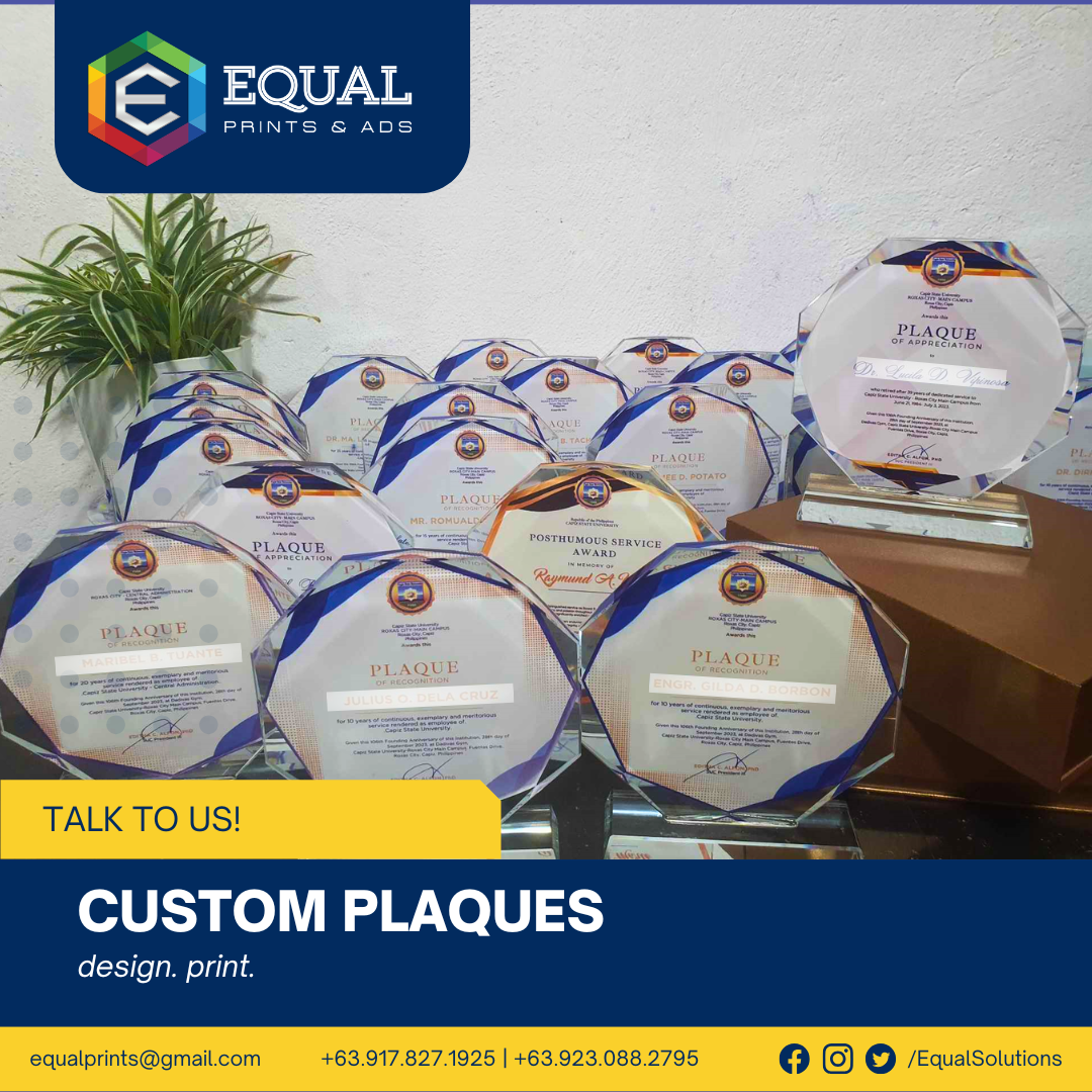 Custom acrylic recognition plaques